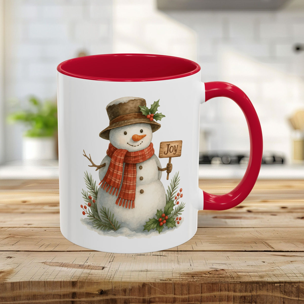 Rustic Joyful Snowman Mug (11/15oz)