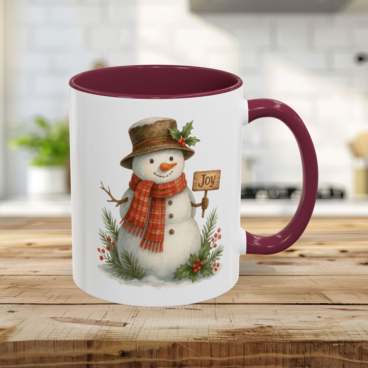 Rustic Joyful Snowman Mug (11/15oz)