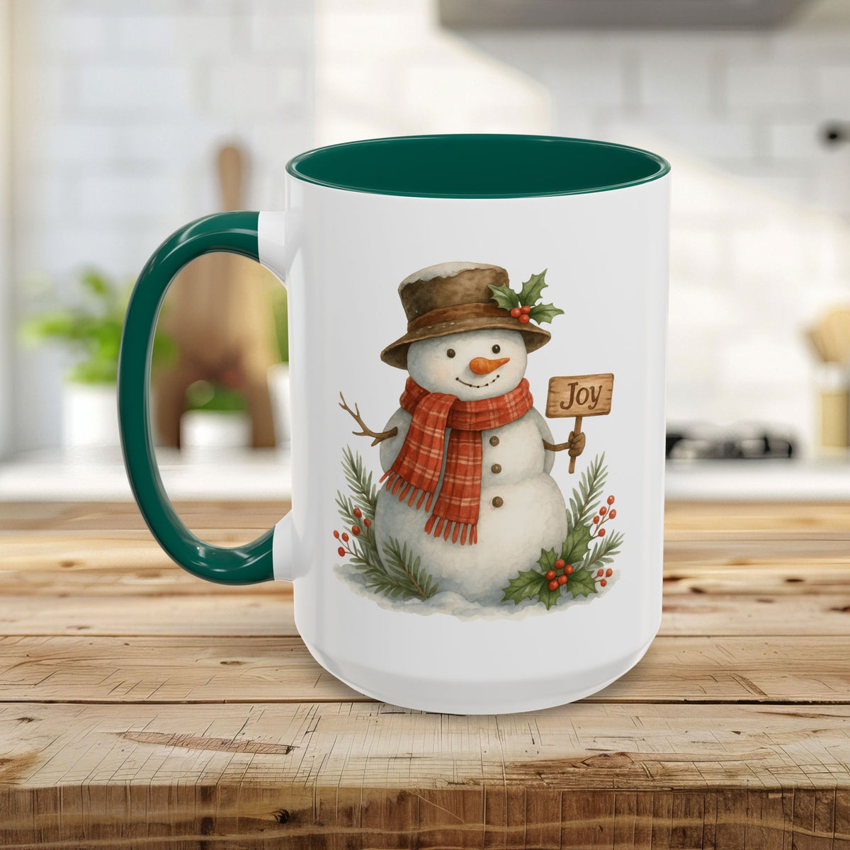Rustic Joyful Snowman Mug (11/15oz)