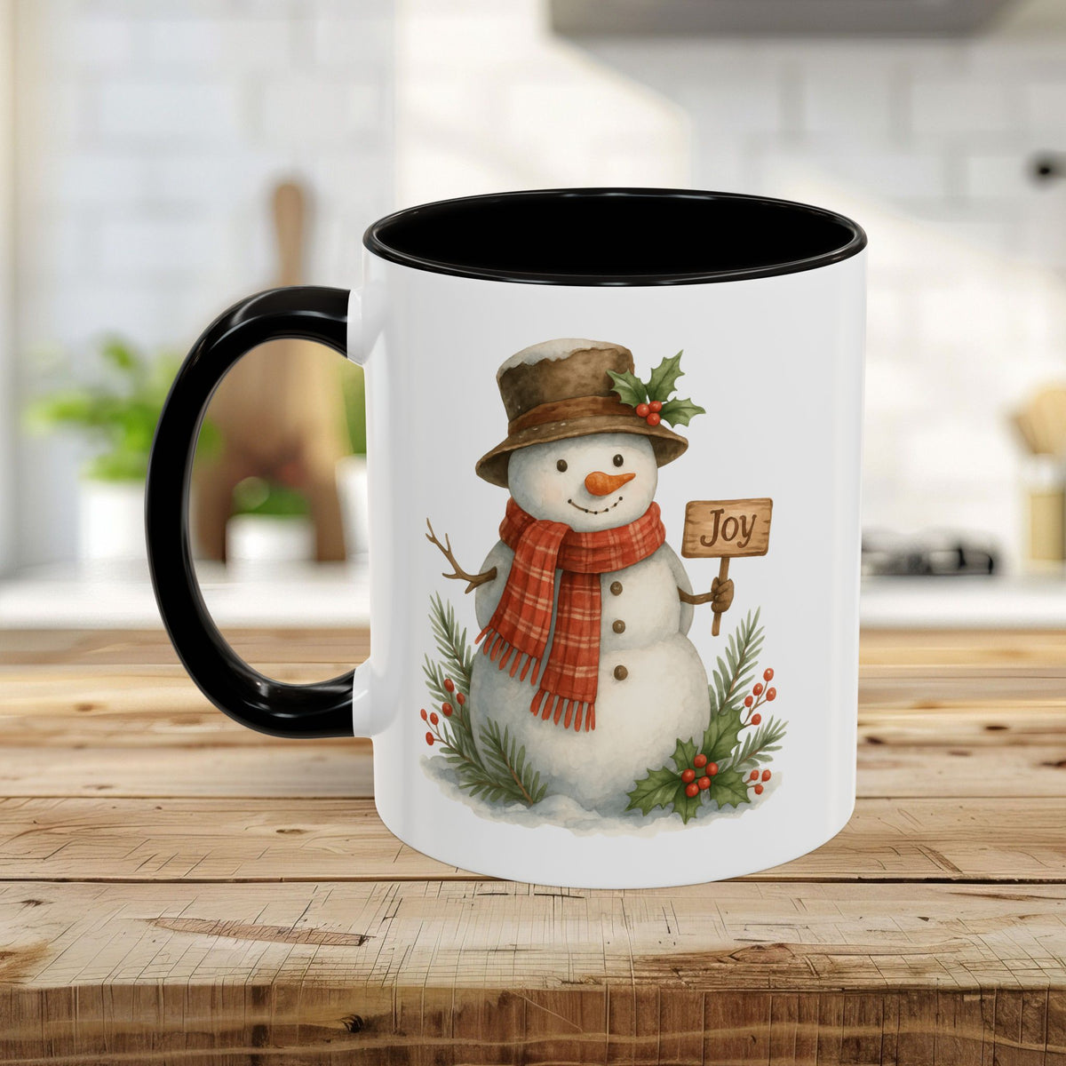 Rustic Joyful Snowman Mug (11/15oz)