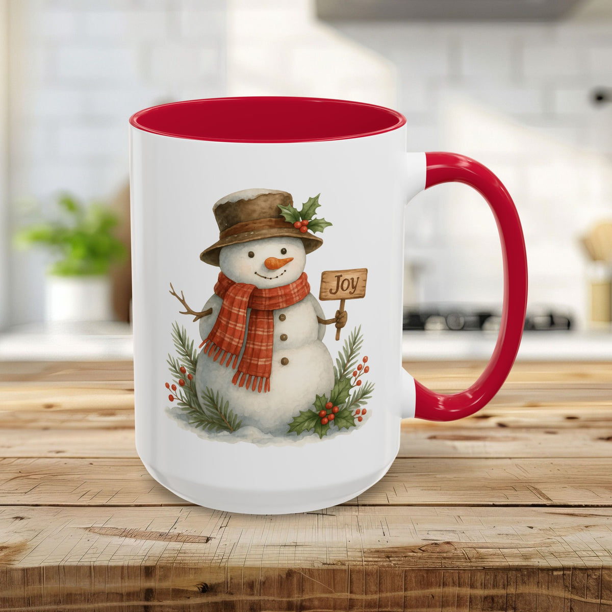 Rustic Joyful Snowman Mug (11/15oz)