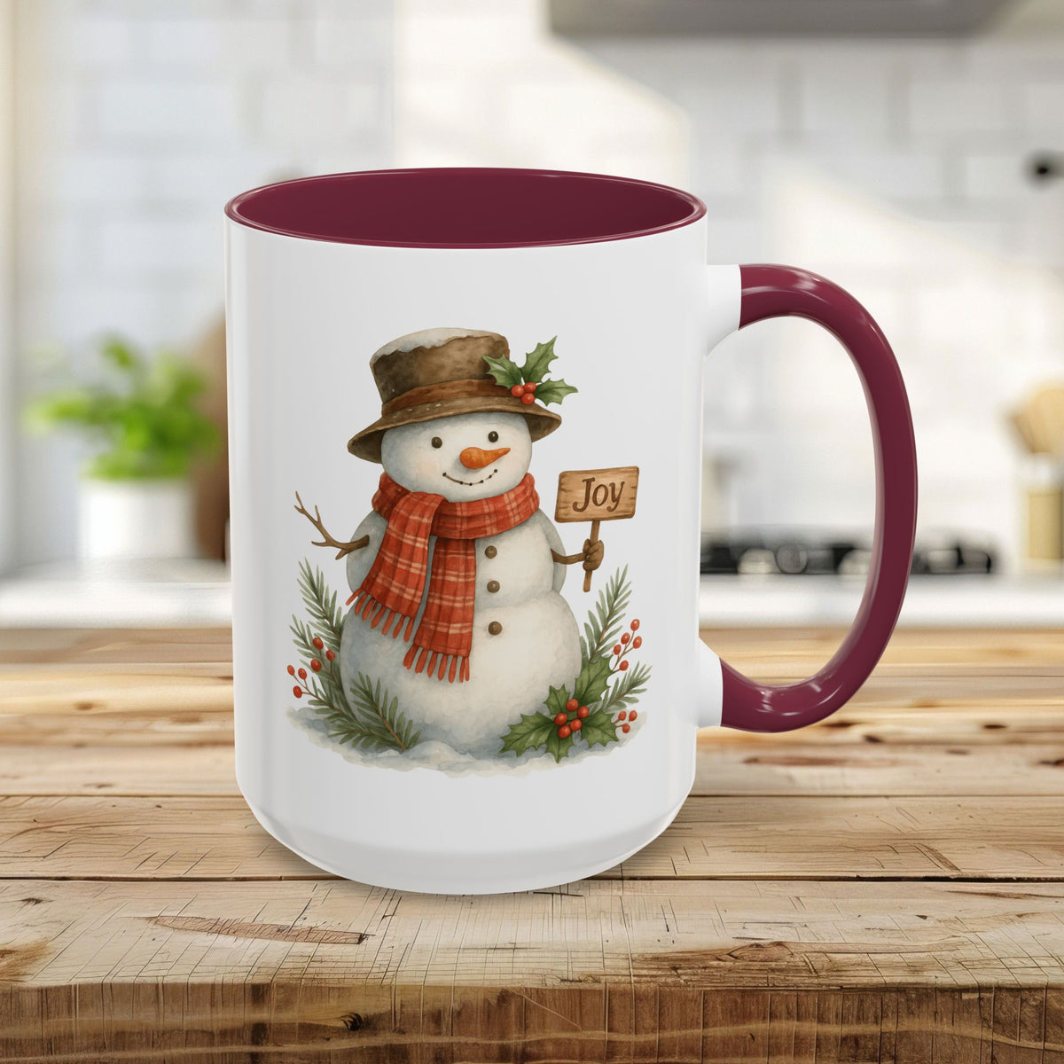 Rustic Joyful Snowman Mug (11/15oz)