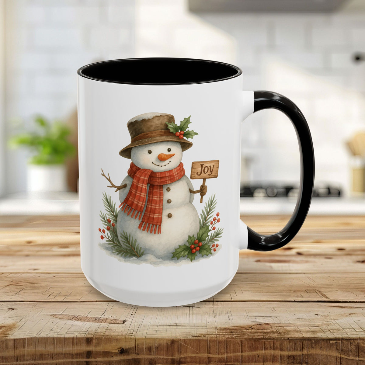 Rustic Joyful Snowman Mug (11/15oz)