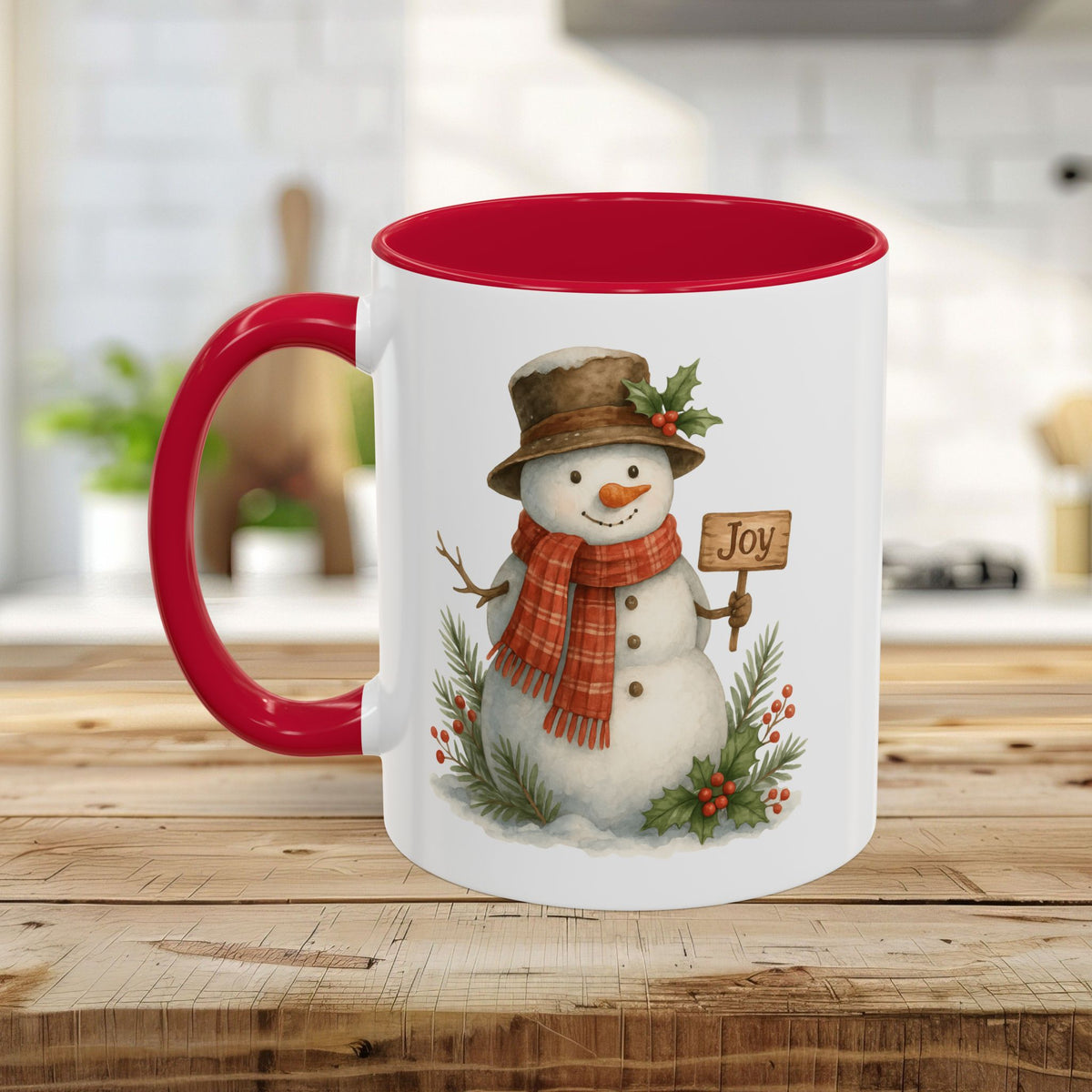 Rustic Joyful Snowman Mug (11/15oz)