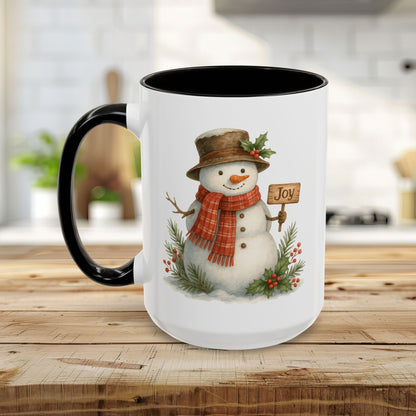 Rustic Joyful Snowman Mug (11/15oz)