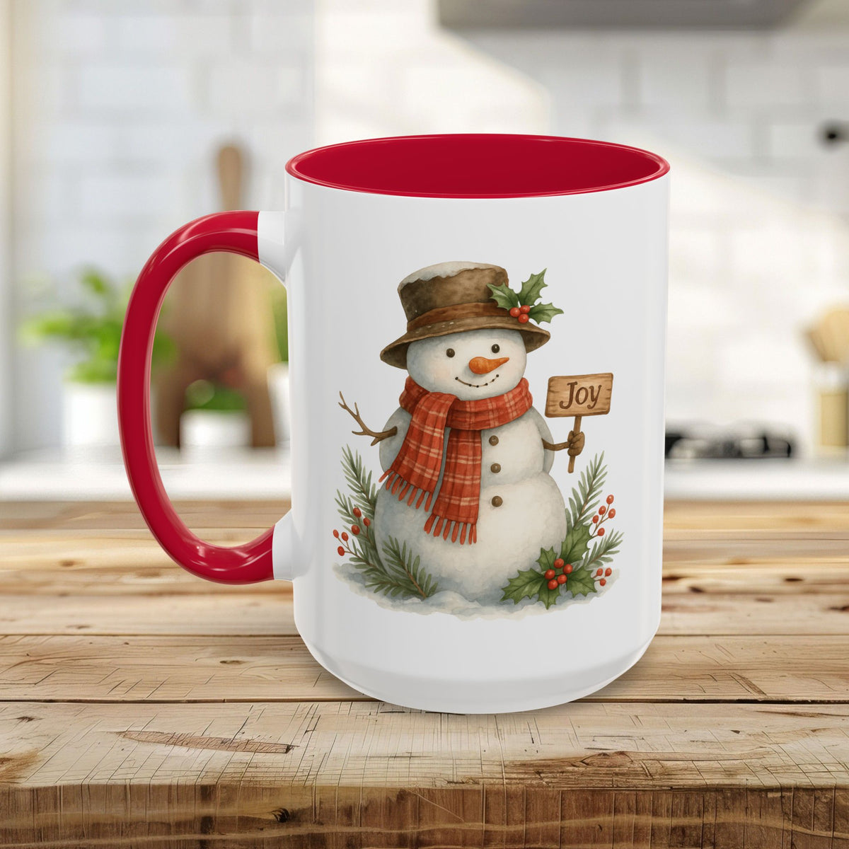 Rustic Joyful Snowman Mug (11/15oz)