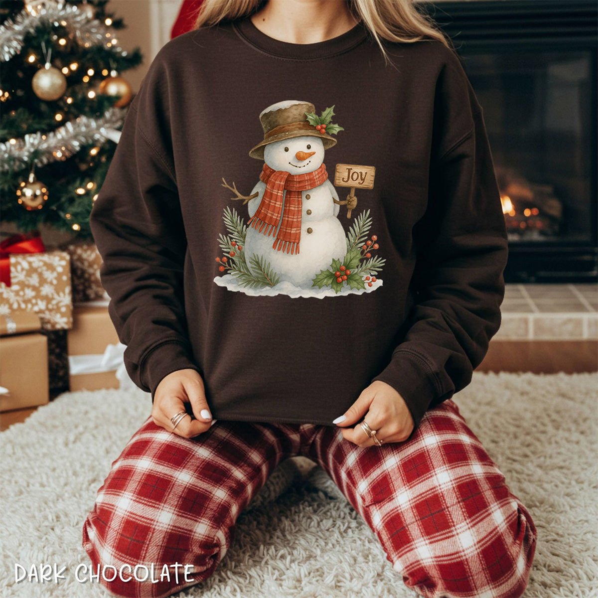 Rustic Joyful Snowman Sweatshirt