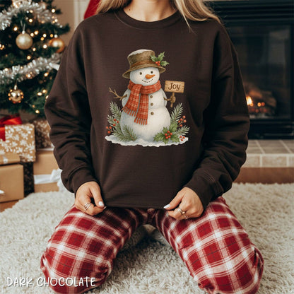Rustic Joyful Snowman Sweatshirt