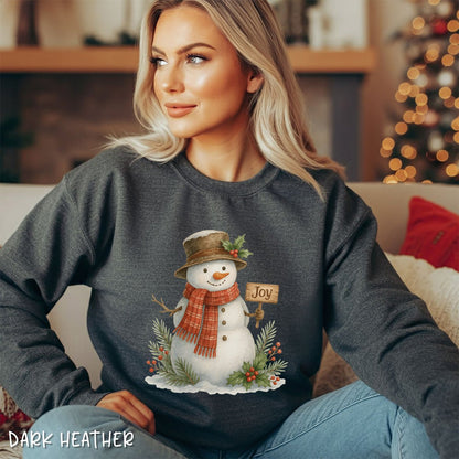 Rustic Joyful Snowman Sweatshirt