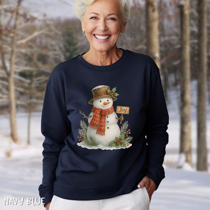 Rustic Joyful Snowman Sweatshirt