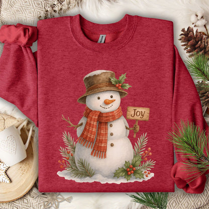 Rustic Joyful Snowman Sweatshirt