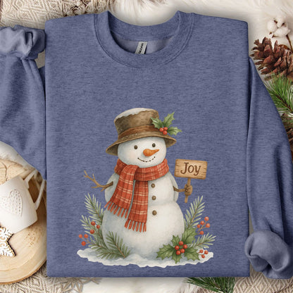 Rustic Joyful Snowman Sweatshirt