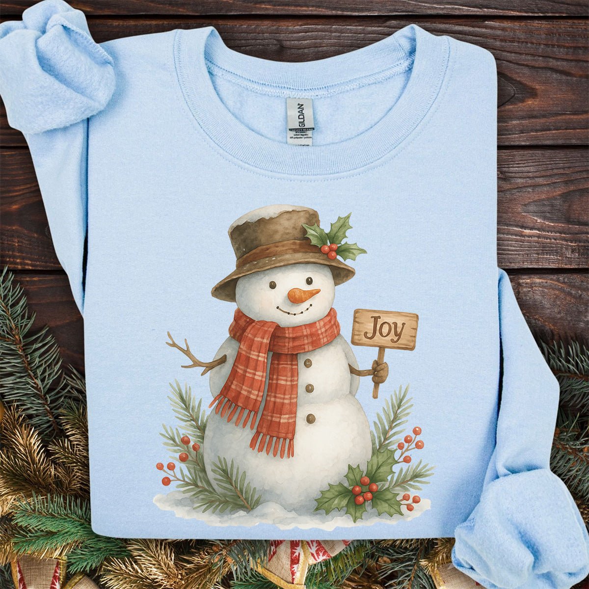 Rustic Joyful Snowman Sweatshirt