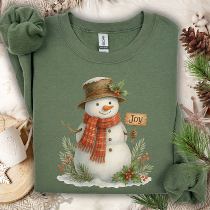 Rustic Joyful Snowman Sweatshirt