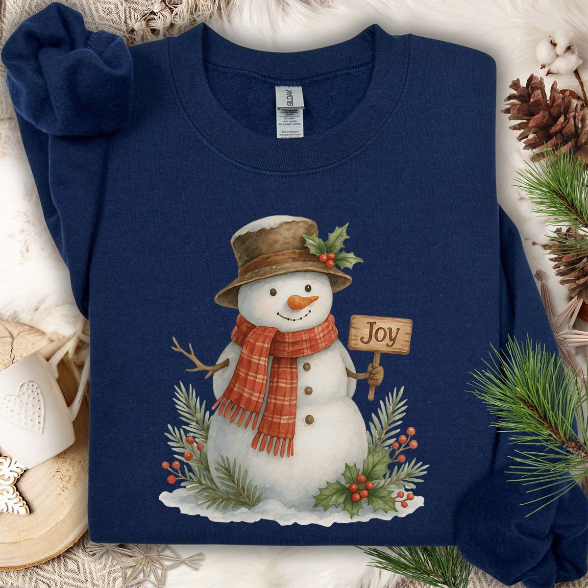 Rustic Joyful Snowman Sweatshirt