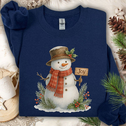 Rustic Joyful Snowman Sweatshirt