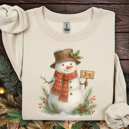 Rustic Joyful Snowman Sweatshirt