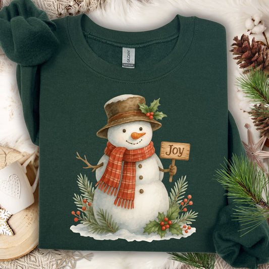Rustic Joyful Snowman Sweatshirt