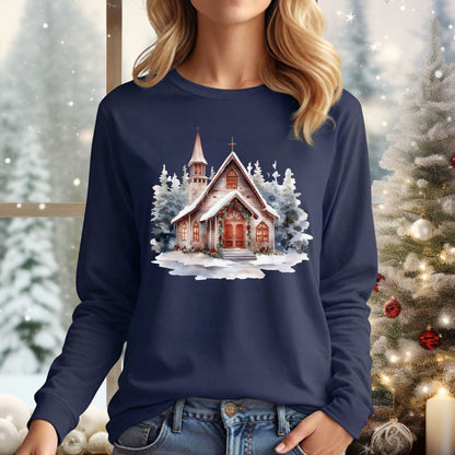 Rustic Mountain Chapel Long Sleeve Tee