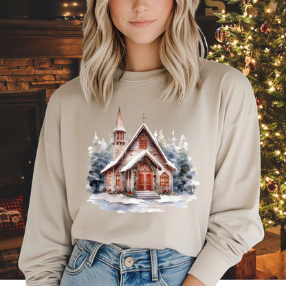 Rustic Mountain Chapel Long Sleeve Tee
