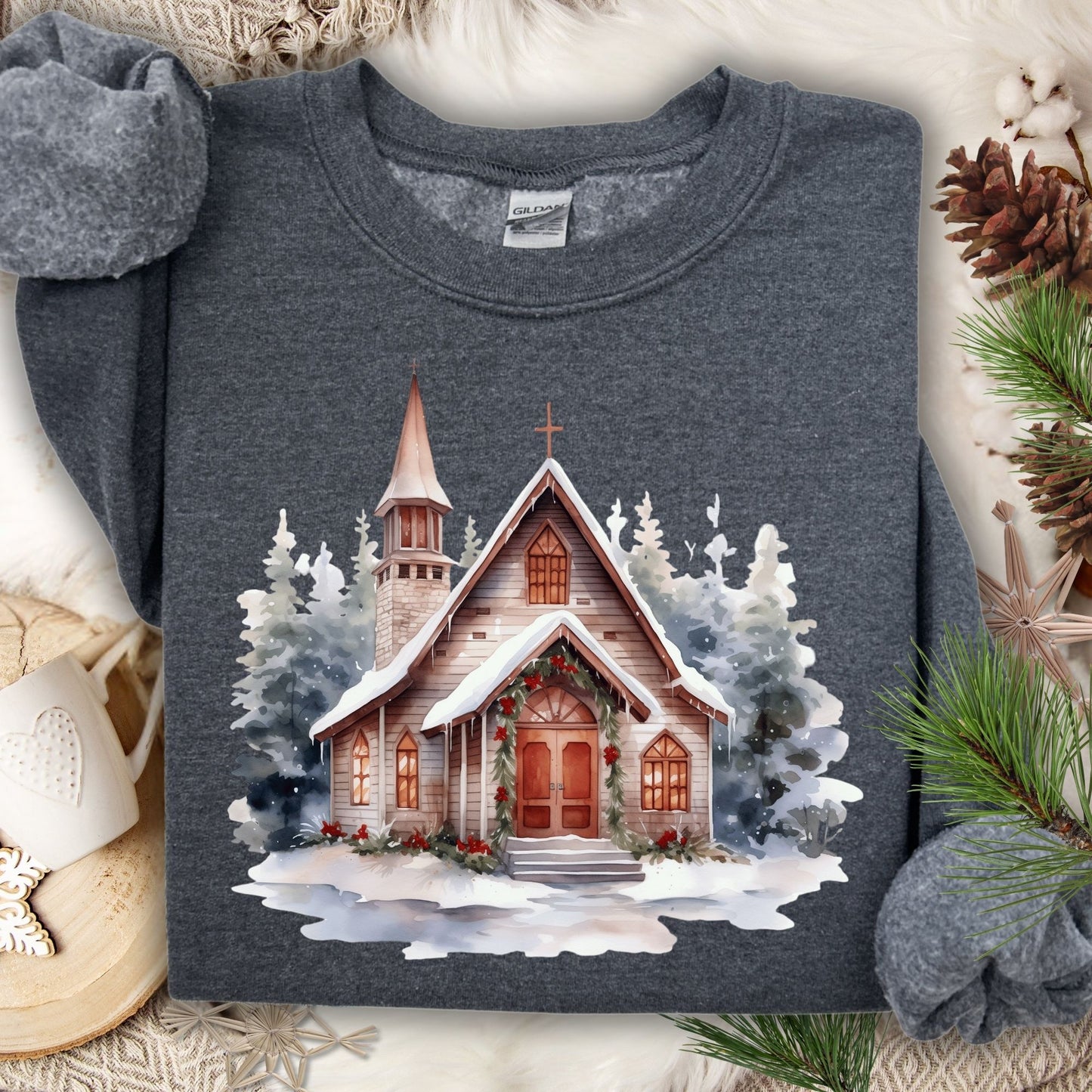 Rustic Mountain Chapel Sweatshirt