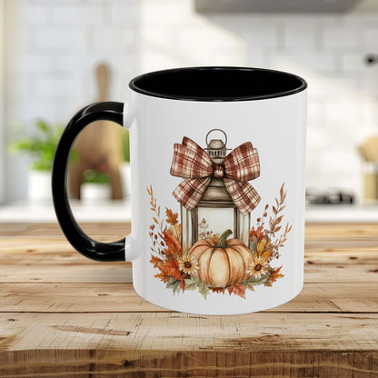 Rustic Plaid Bow Autumn Lantern Mug (11/15oz)