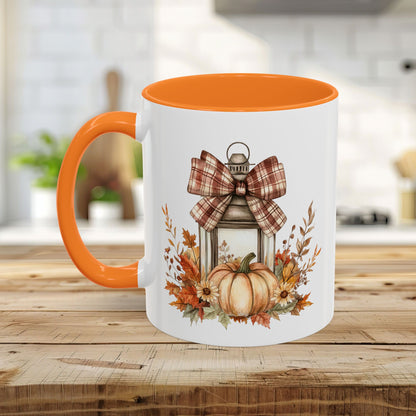Rustic Plaid Bow Autumn Lantern Mug (11/15oz)
