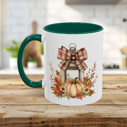 Rustic Plaid Bow Autumn Lantern Mug (11/15oz)