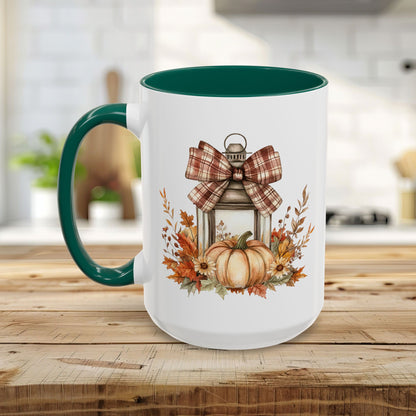 Rustic Plaid Bow Autumn Lantern Mug (11/15oz)
