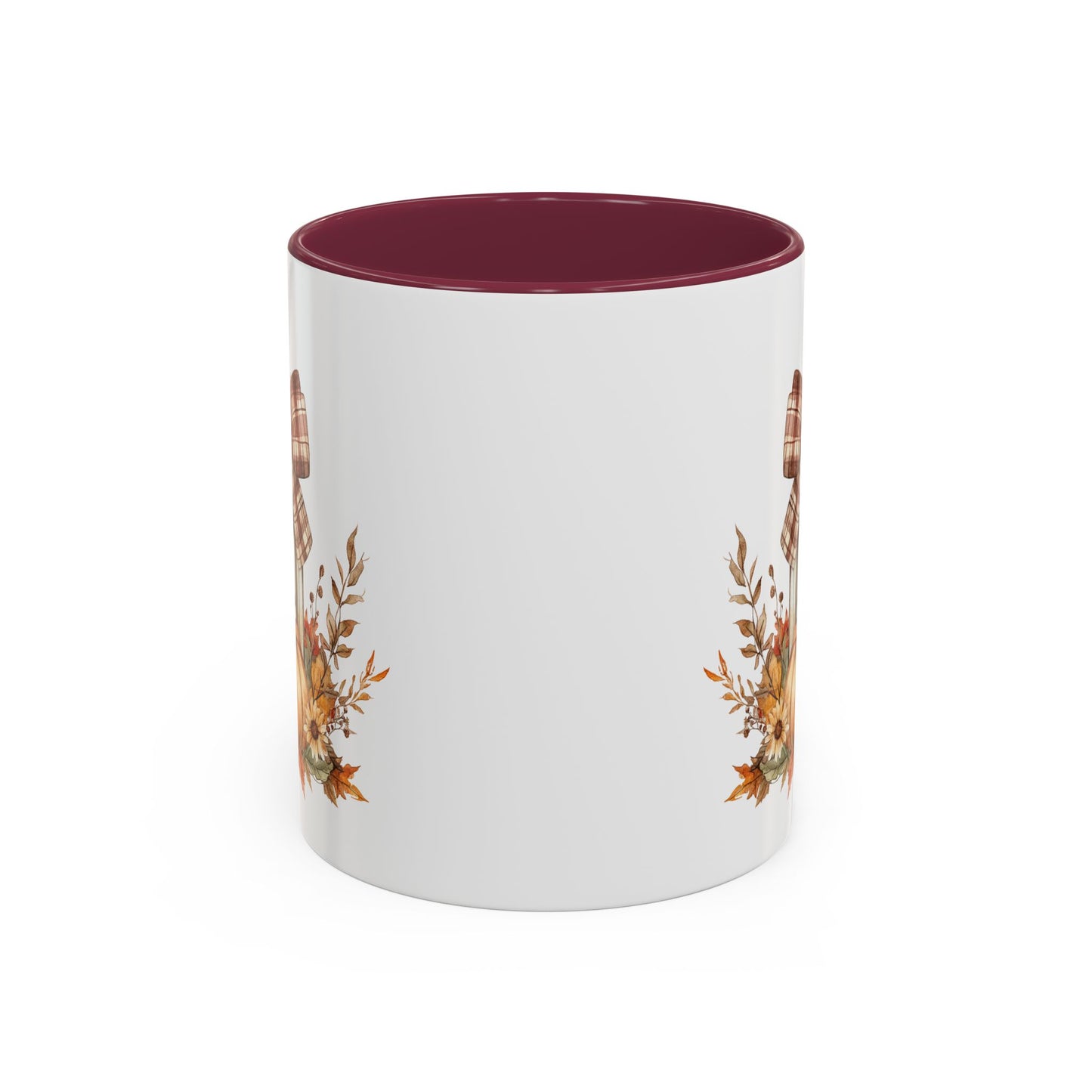 Rustic Plaid Bow Autumn Lantern Mug (11/15oz)