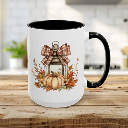 Rustic Plaid Bow Autumn Lantern Mug (11/15oz)