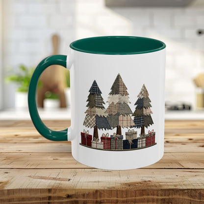 Rustic Plaid Christmas Trees & Gifts Coffee Mug (11/15oz)