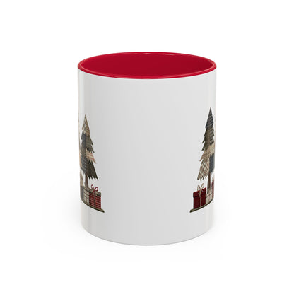 Rustic Plaid Christmas Trees & Gifts Coffee Mug (11/15oz)