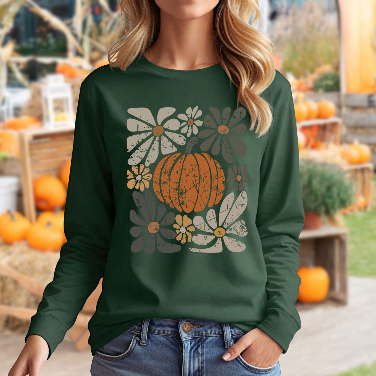 Rustic Pumpkin Long Sleeve Tee