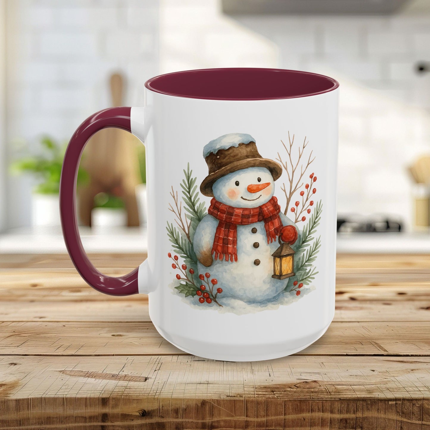 Rustic Snowman with Lantern Mug (11/15oz)