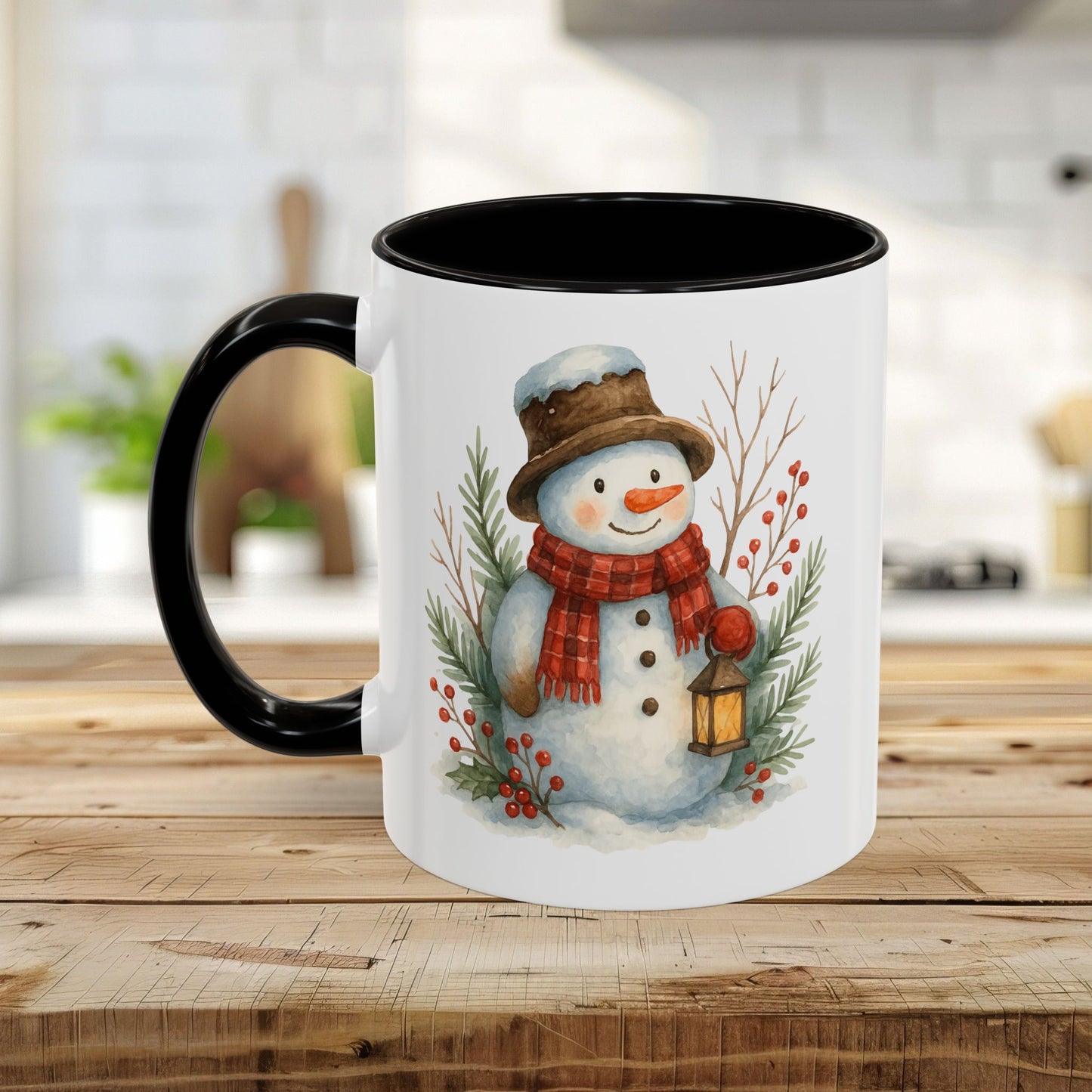 Rustic Snowman with Lantern Mug (11/15oz)