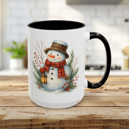 Rustic Snowman with Lantern Mug (11/15oz)