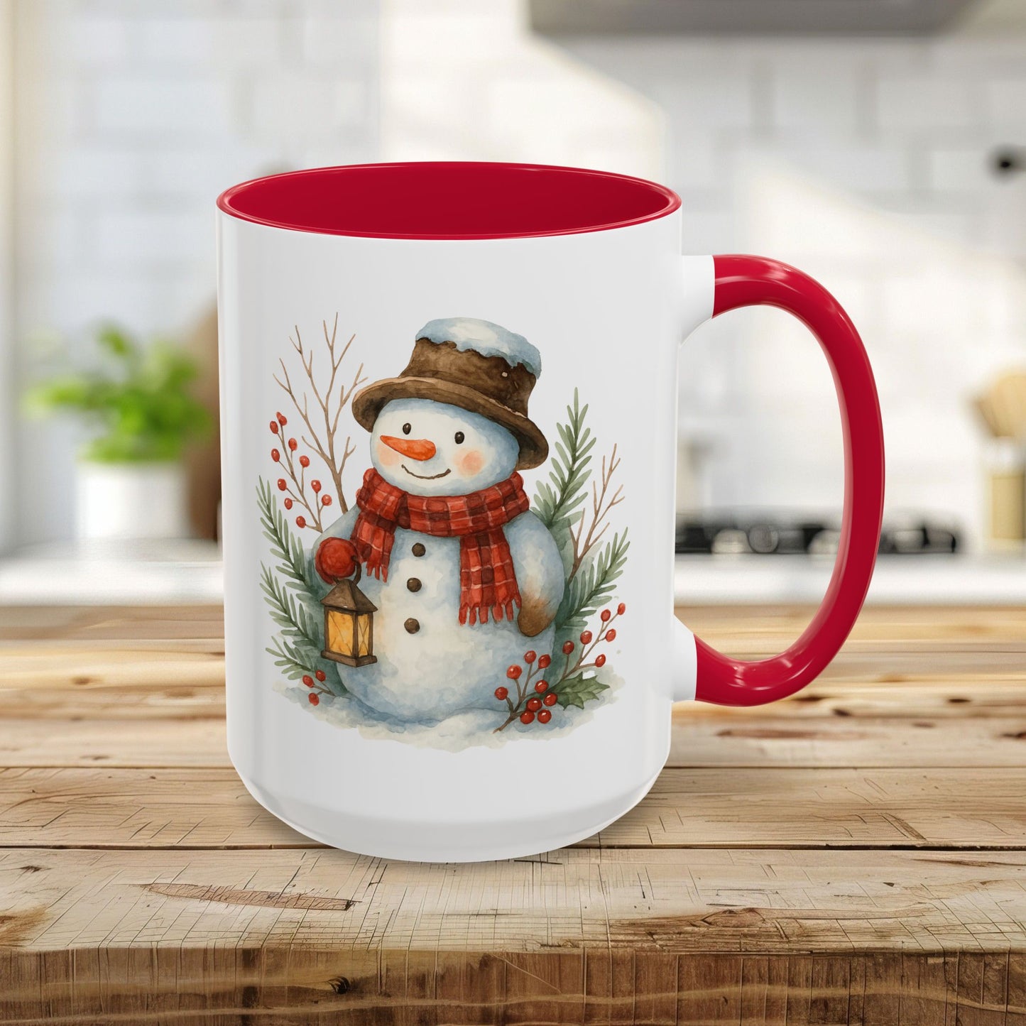 Rustic Snowman with Lantern Mug (11/15oz)