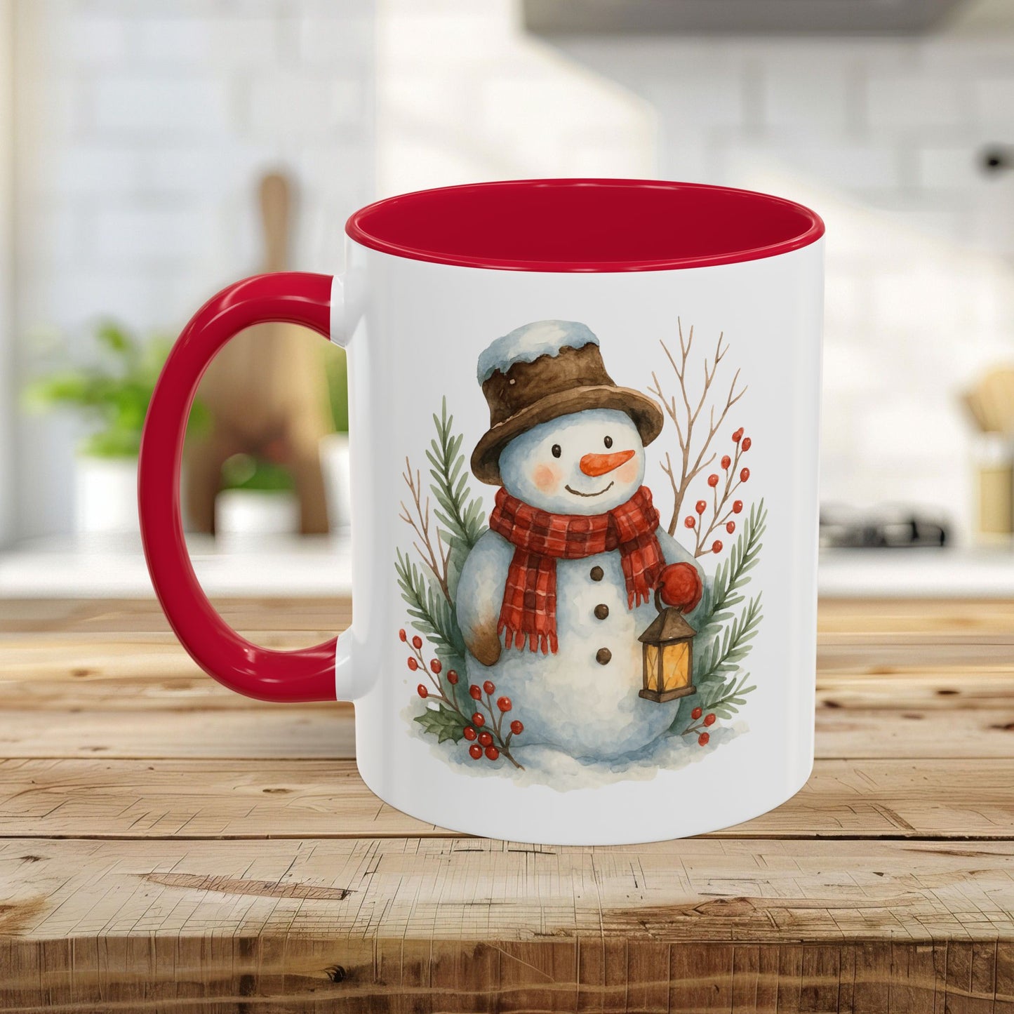 Rustic Snowman with Lantern Mug (11/15oz)