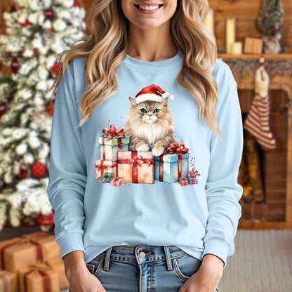 Santa Kitty Long Sleeve Tee