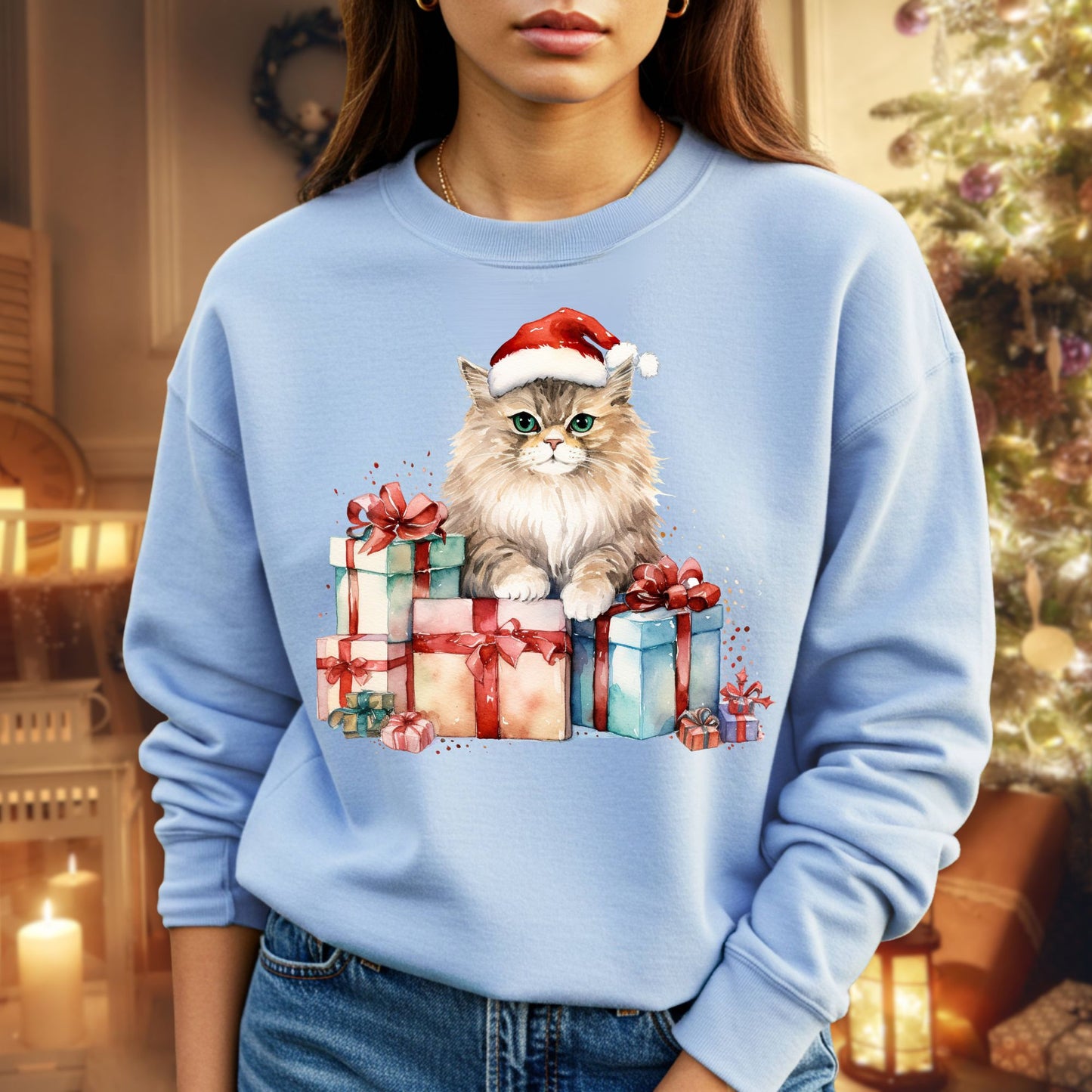 Santa Kitty Sweatshirt