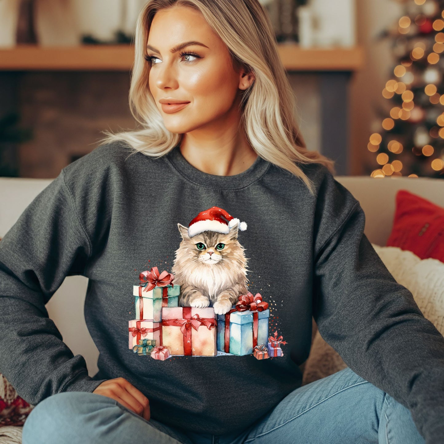 Santa Kitty Sweatshirt