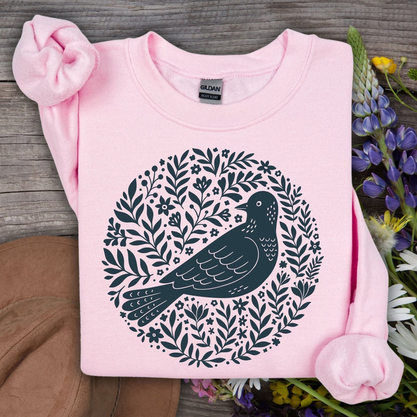 Scandinavian Bird Art Sweatshirt