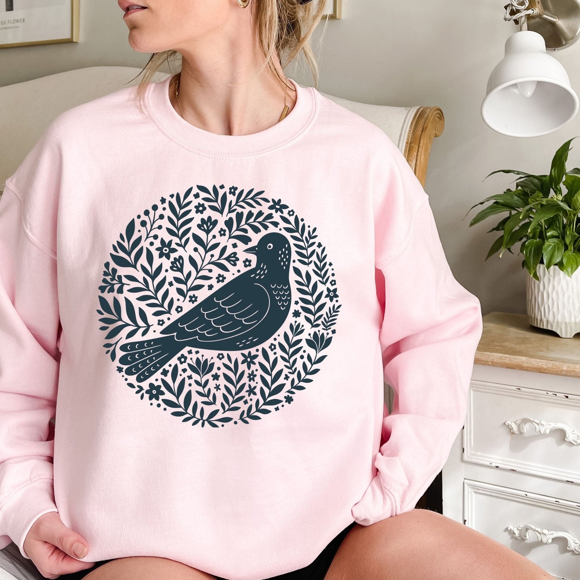 Scandinavian Bird Art Sweatshirt