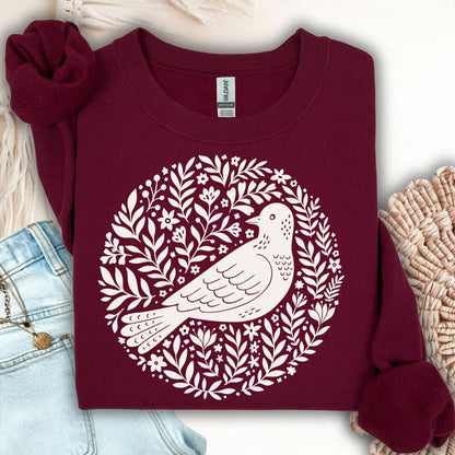 Scandinavian Bird Art Sweatshirt