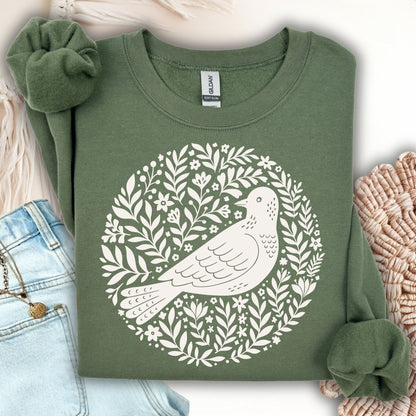 Scandinavian Bird Art Sweatshirt