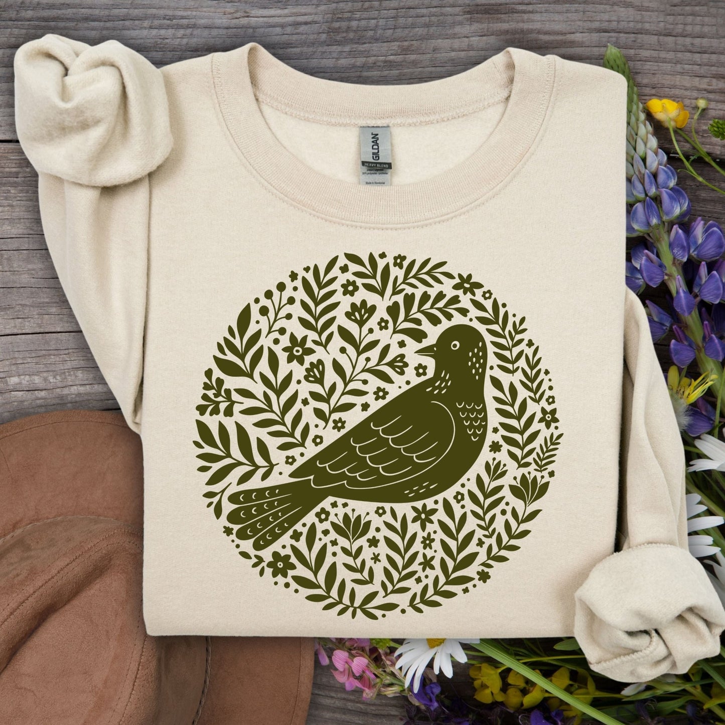 Scandinavian Bird Art Sweatshirt