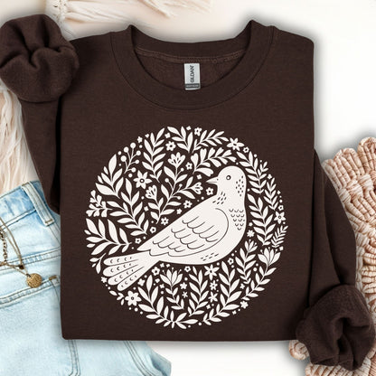 Scandinavian Bird Art Sweatshirt