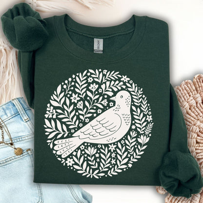 Scandinavian Bird Art Sweatshirt