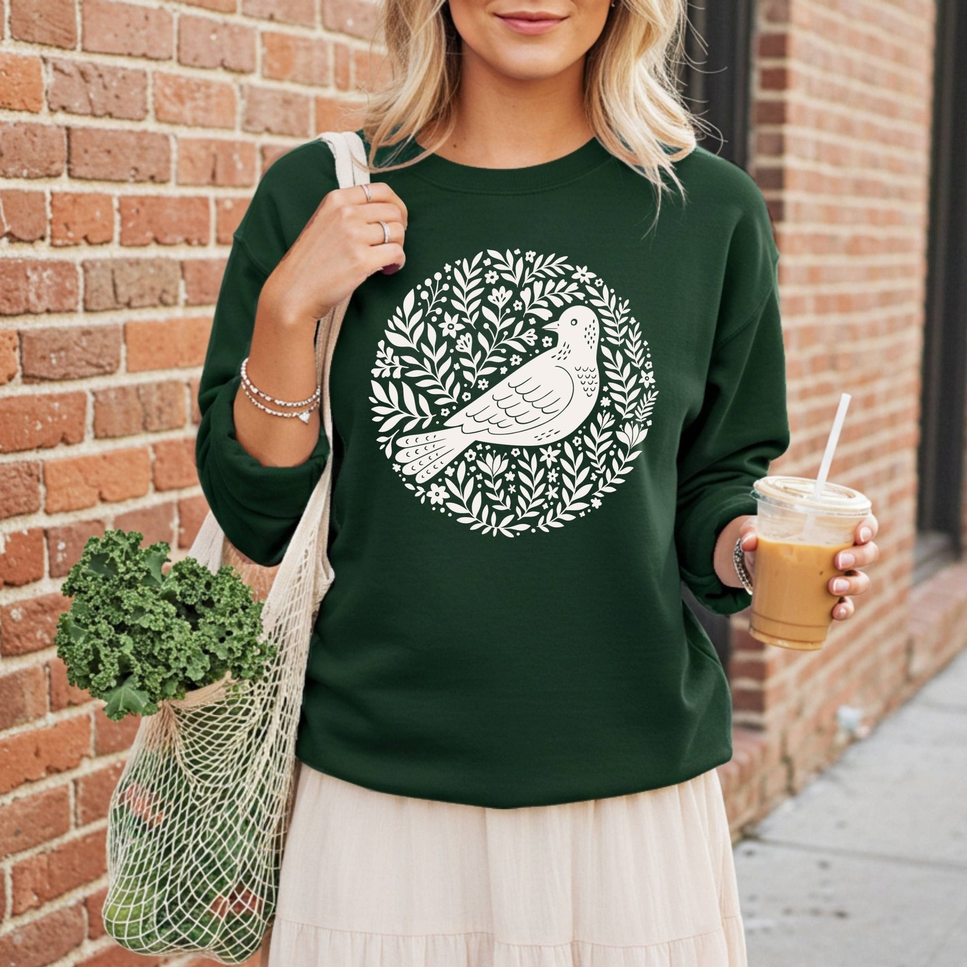 Scandinavian Bird Art Sweatshirt